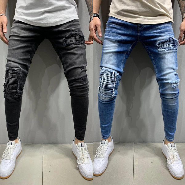 THEONE Ripped Knees Skinny with Jeans Thighs Men\'s – and APPAREL