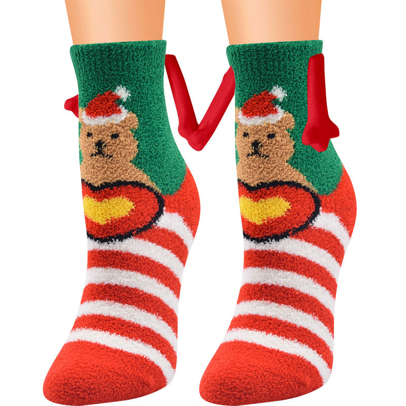 Adorable 3D Soft Fleece Crew Socks with Penguin Designs