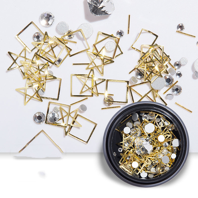 Golden Night Sky Moon en Star Nail Adornment Accessories