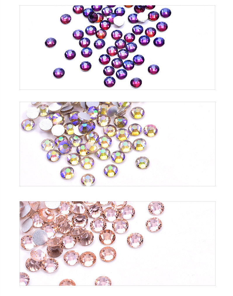 Glass Rhinestone Jewel Press on Adornments for DIY Nails