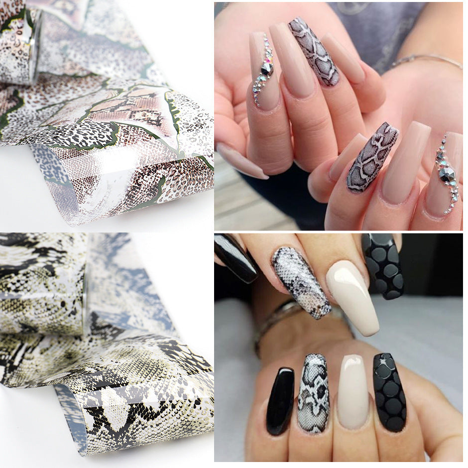 Women's Snake Skin and Natural Pattern Nail Wrap Stickers