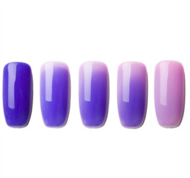 Ombre kleur korte stompe kist nagels in verschillende kleuren