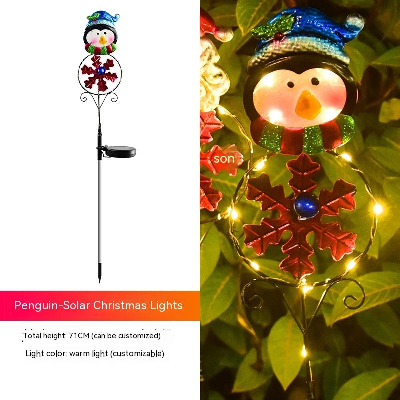 Solar Powered LED Christmas Yard Decoration Posts in Various Styles