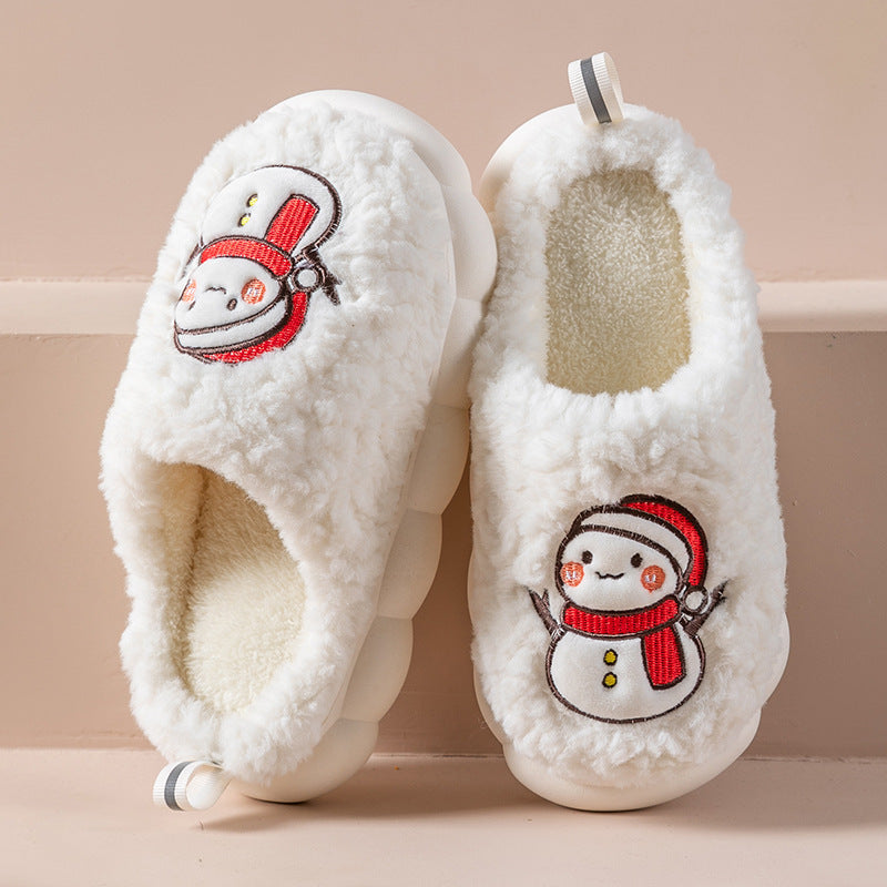 Soft and Fluffy Close Toed House Slippers with Traction Soles