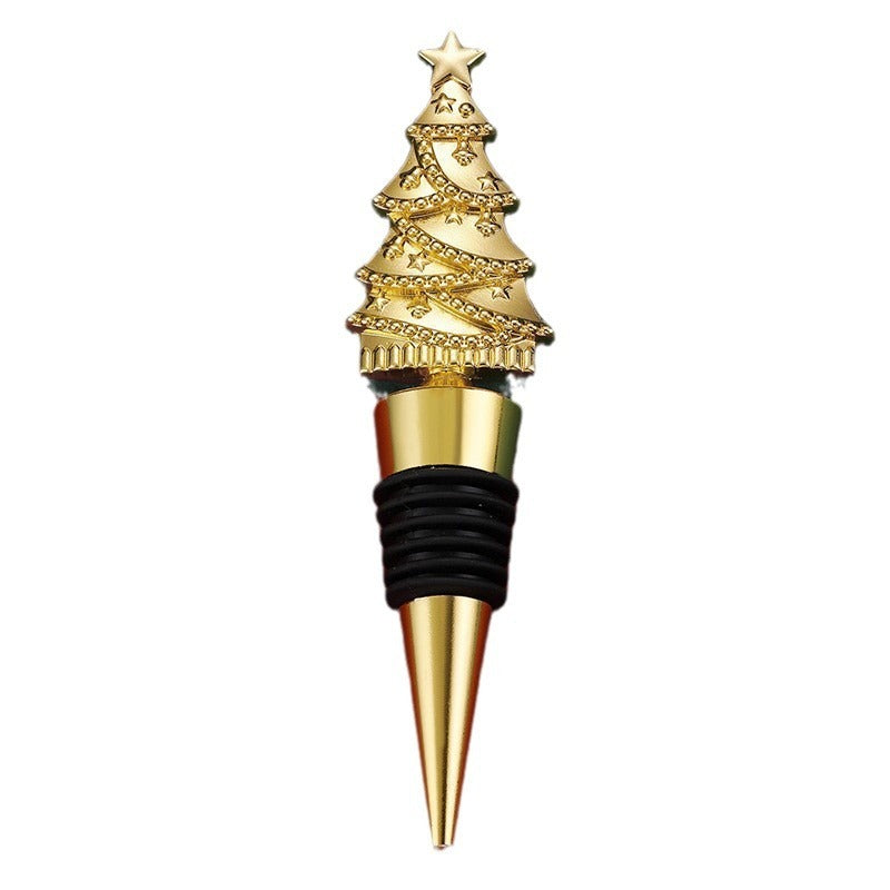 Elegant Christmas Tree PVC &  Zinc Alloy Wine Bottle Stopper in Assorted Finishes