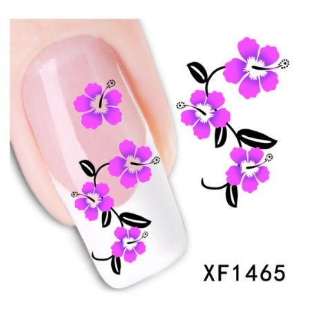 Floral and Botanical Black Nail Stickers for At Home Nails