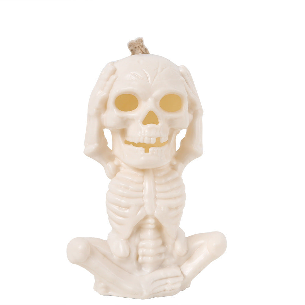 Light Up Skull in Yoga Pose Halloween Decoration in Multiple Colors