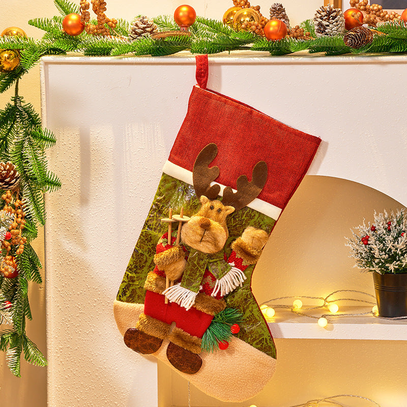 Farmhouse Style 3D Christmas Stocking with Santa, Reindeer and Snowman Options