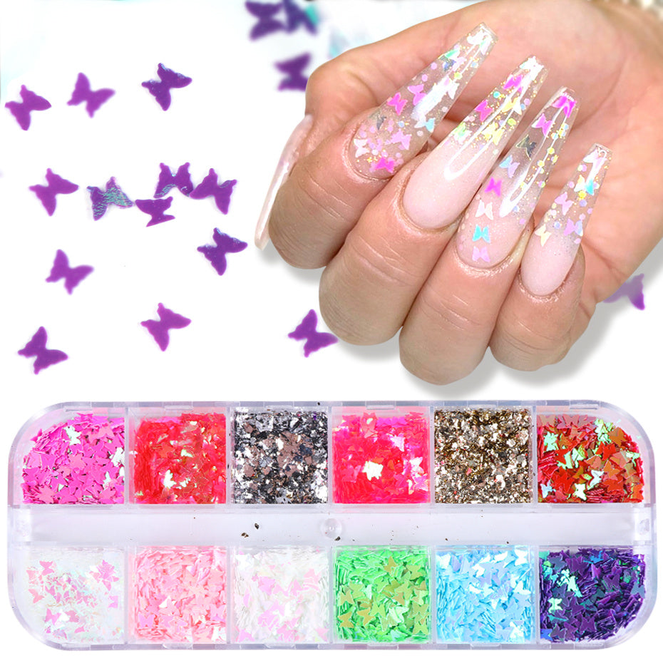 Butterfly Sticker Square BOLT FALSE NAILS SET