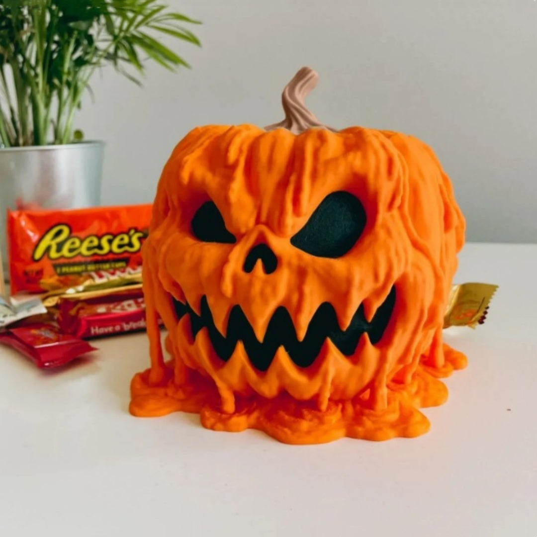 Smeltende Halloween Jack-O-Lantern Candy Bucket voor trick or treat