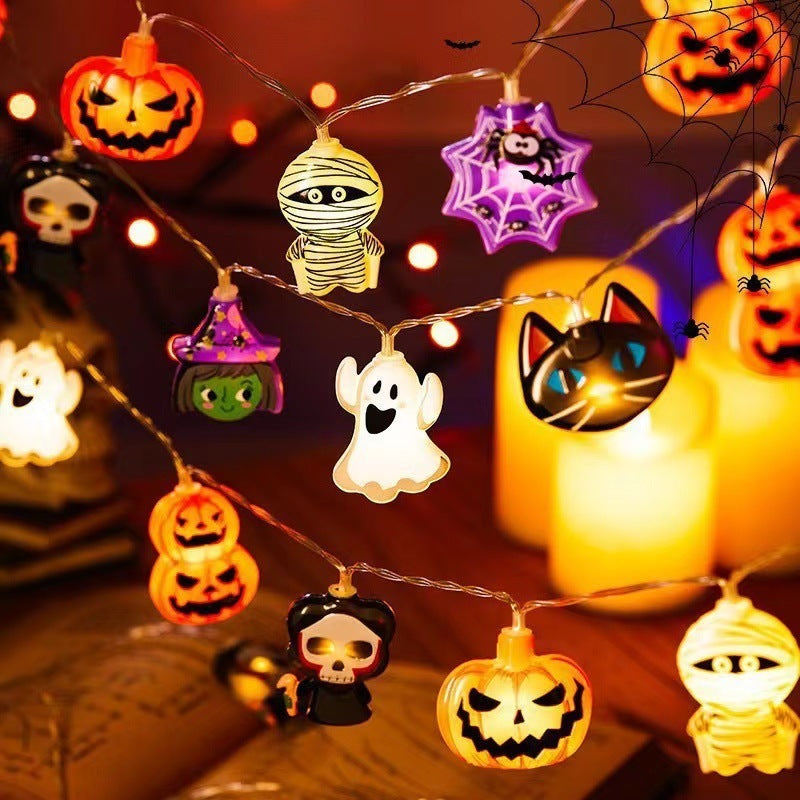 Whimsical Pumpkin Patch Orange String Lights for Halloween