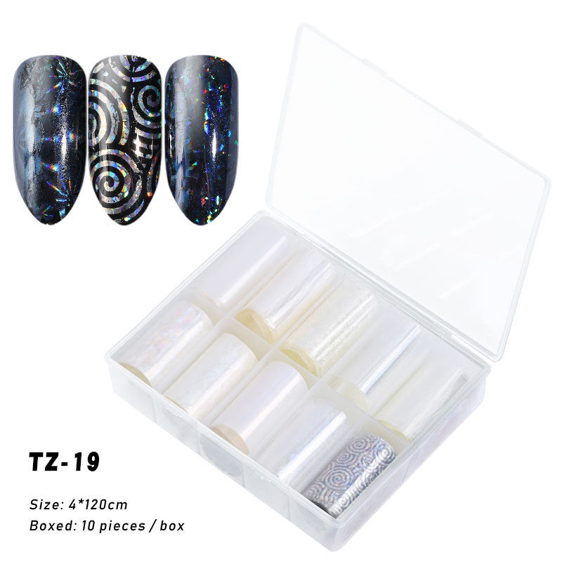 Multicolored and Multipatterned Nail Wraps 10 Piece Set