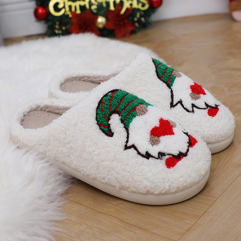 Warm and Soft Closed Toe Christmas Themed Slip On House Slippers