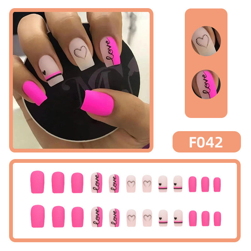 Women's Romantic Valentine's Day Pink and Nude Nail Set