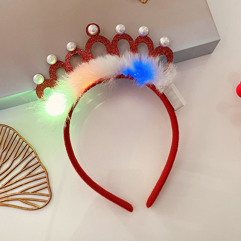 Christmas Tree Headband Hat with LED String Lights