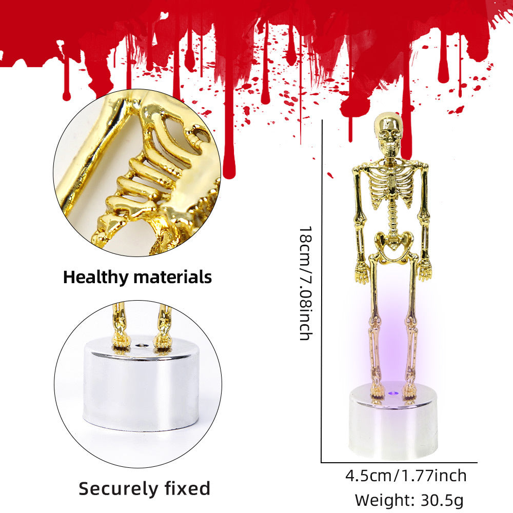 Skeleton Themed False Flame Candle Halloween Decoration