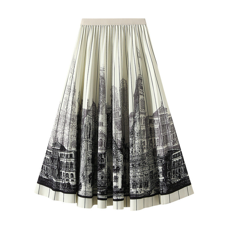 Old Town Vintage Print Skirt