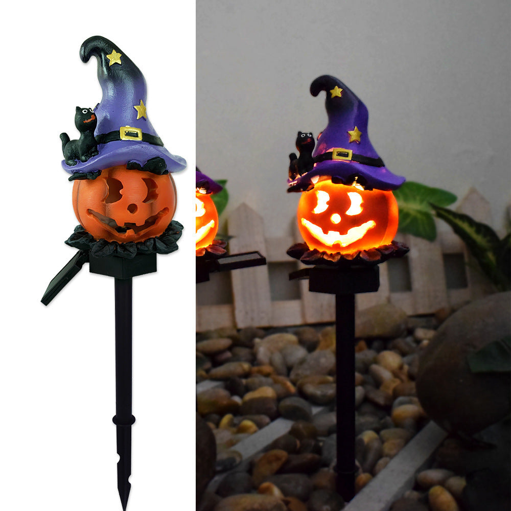 Pumpkin and Witch Hat Halloween Decoration Yard Posts