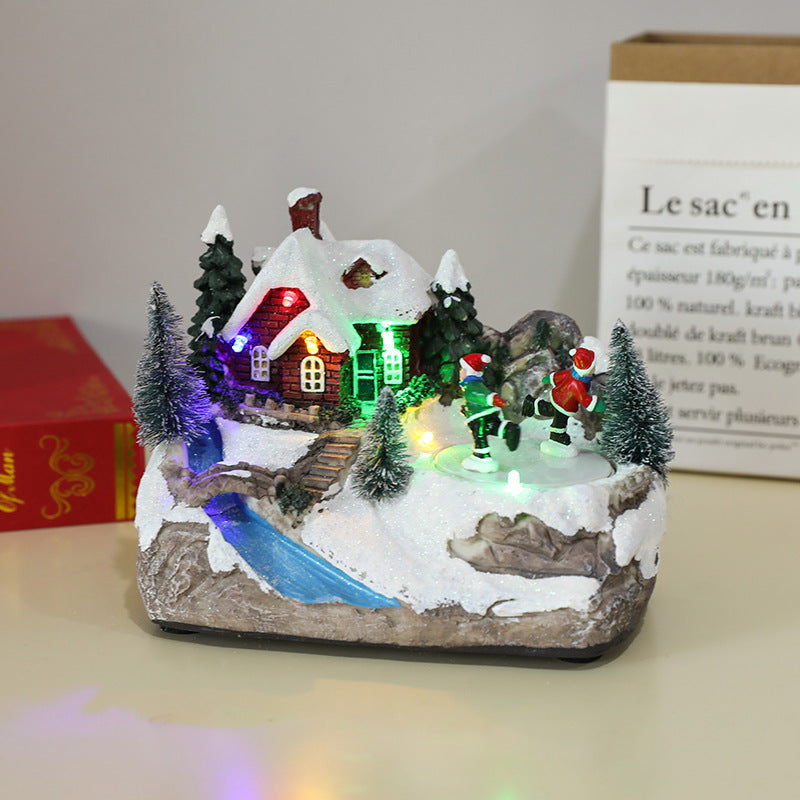 WINTRY VILLAGE MET MOVEN TREIN EN LED LICHT ONTWERPEN