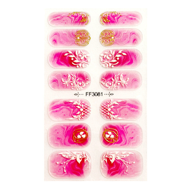 Women's Gemstone Inspired Almond Shaped Nails Stickers in Multiple Colors