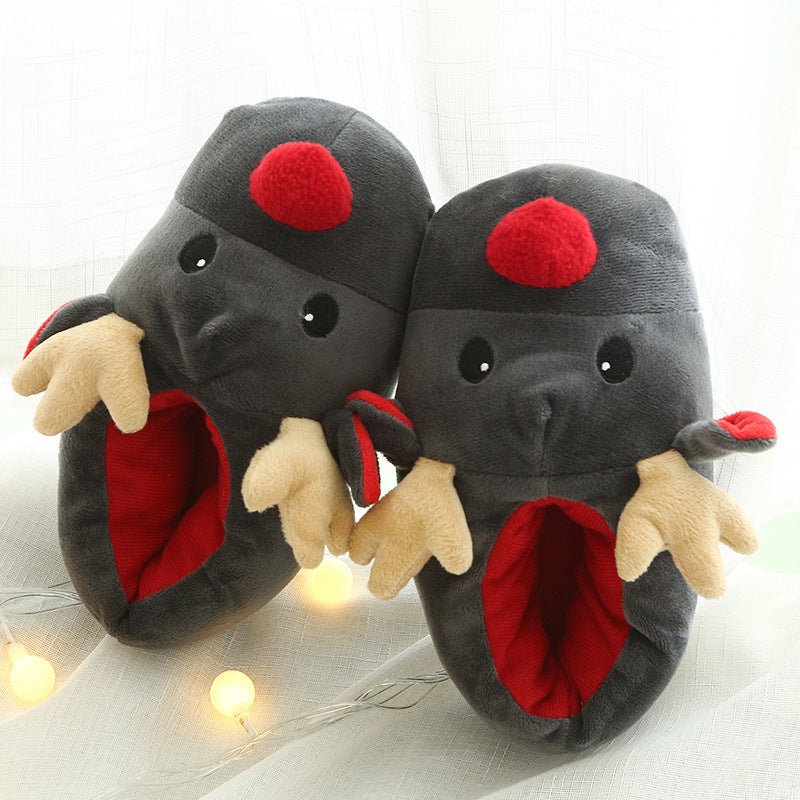 Full Foot Slip On Reindeer House Slippers with Warm Fleece Lining