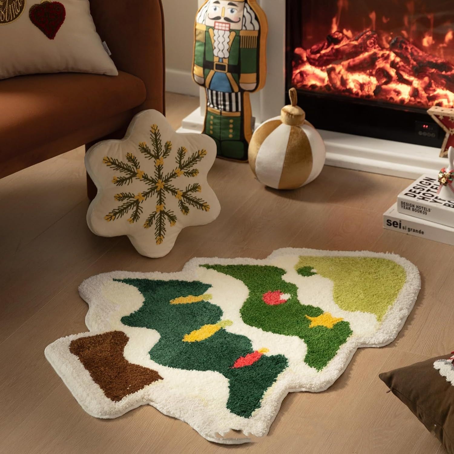 Christmas Tree Home Decoration Ultra Soft Themed Mat