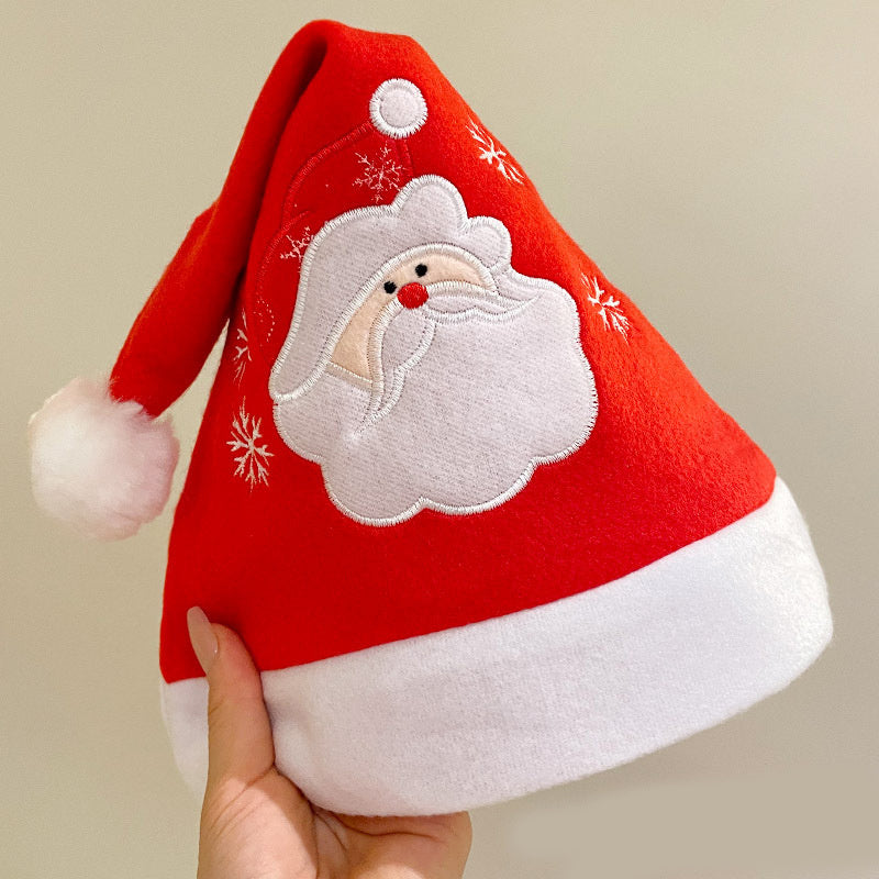 Cute Reindeer and Santa Graphic Santa Had with Puffball