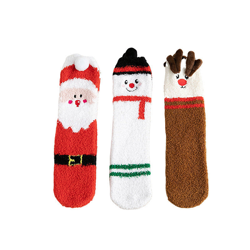 Ultra Soft Fleece Christmas Themed Crew Socks for Kids