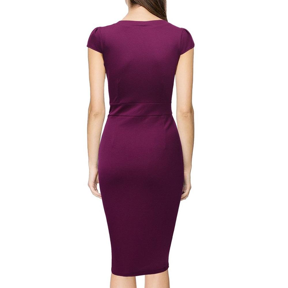 Sleek Crossover Bodice Sheath Dress