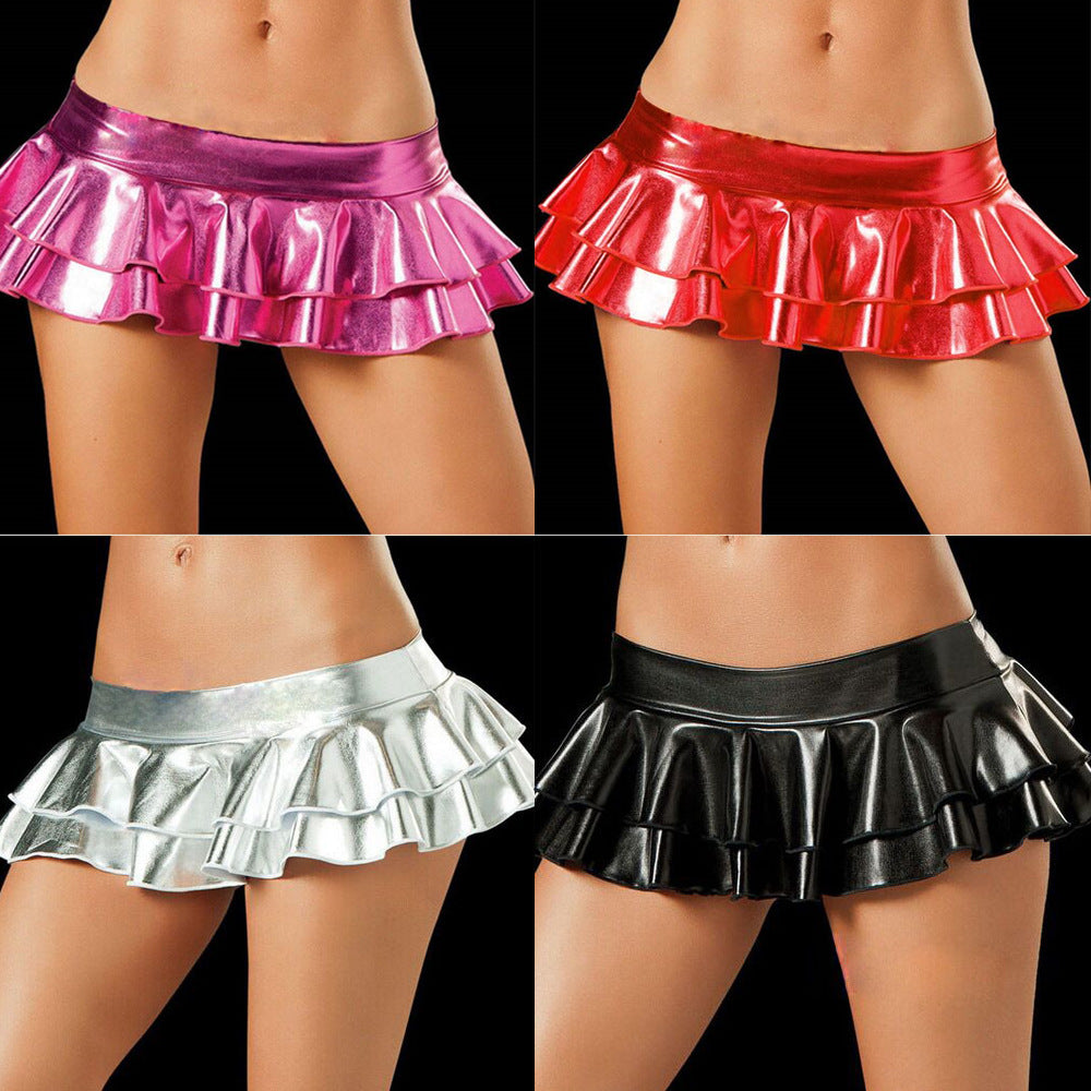 Double Ruffle Metallic Lingerie Skirt - Theone Apparel