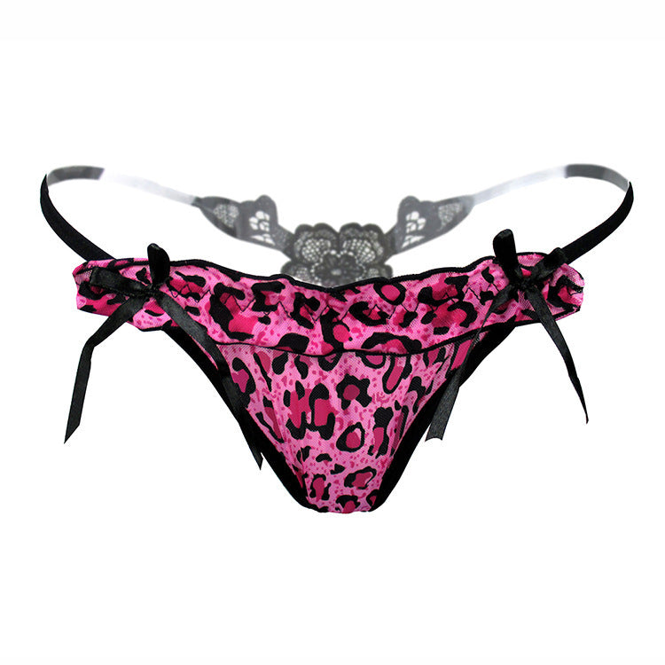 Leopard Print Flower Back G String