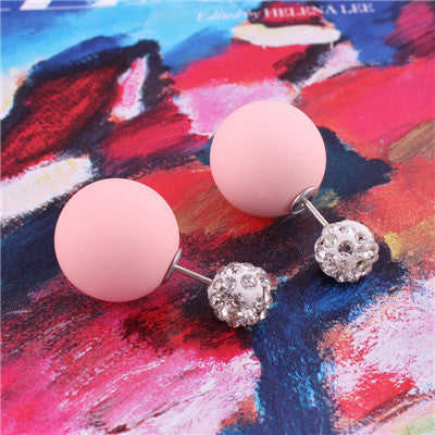 Pendientes Doble Cara Esfera Pastel