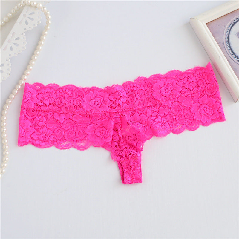 Floral Lace Wide Skirt Thong Panty