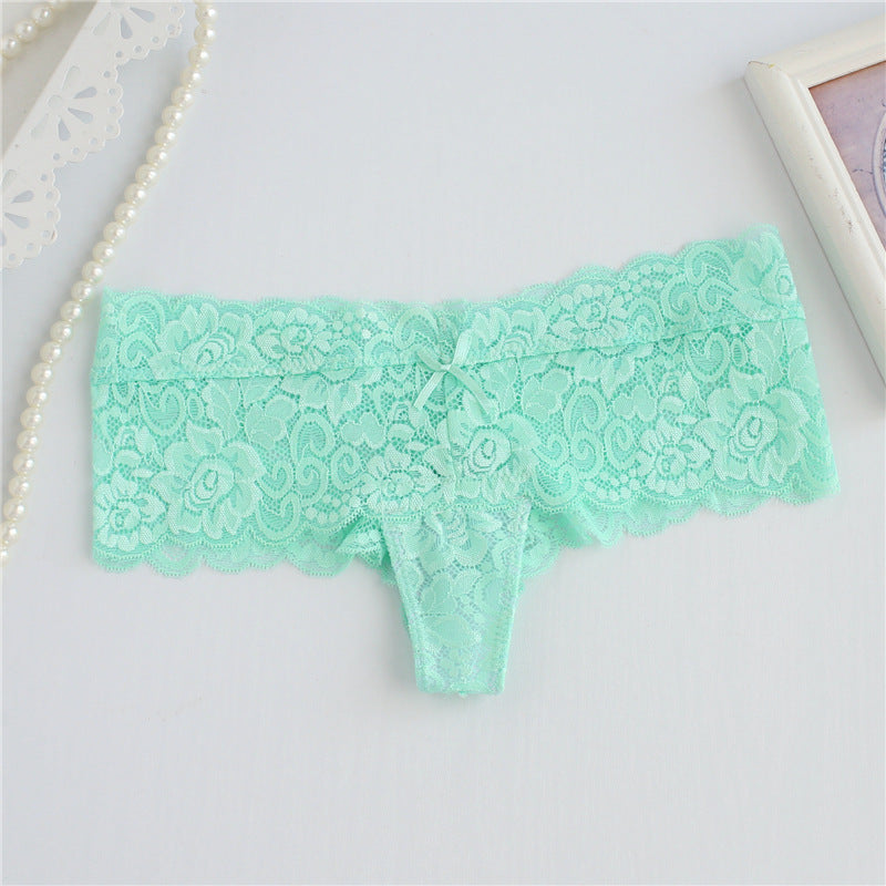 Floral Lace Wide Skirt Thong Panty