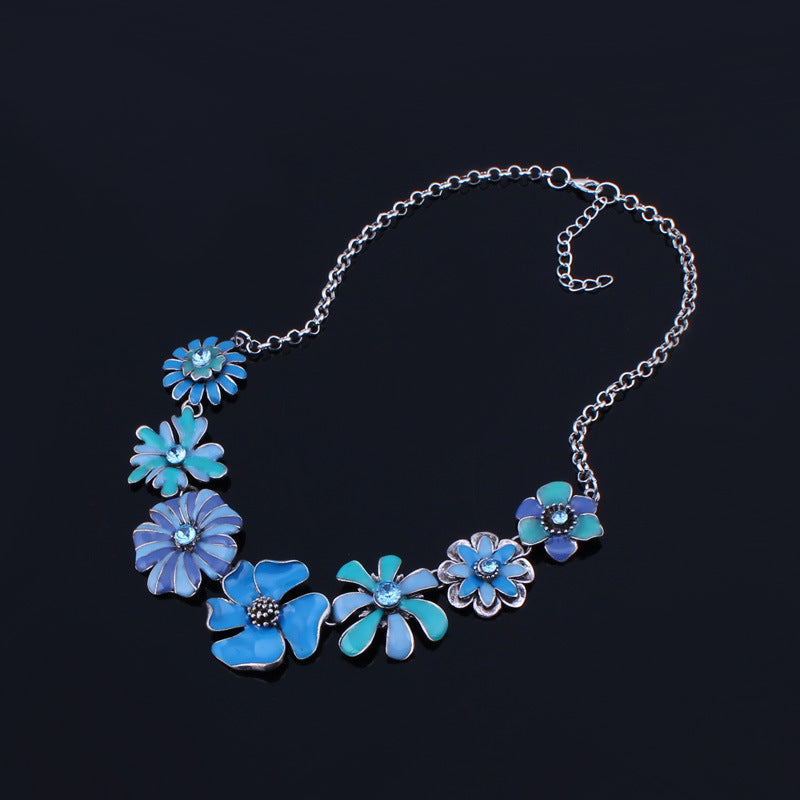 Colorful Gradient Floral Necklace