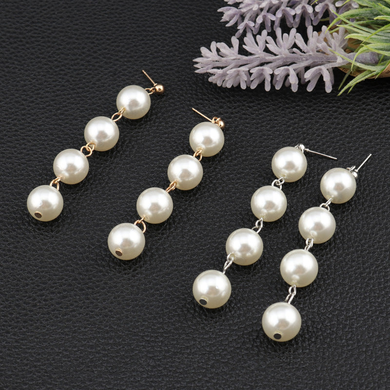 Tiered Faux Pearl Drop Earrings