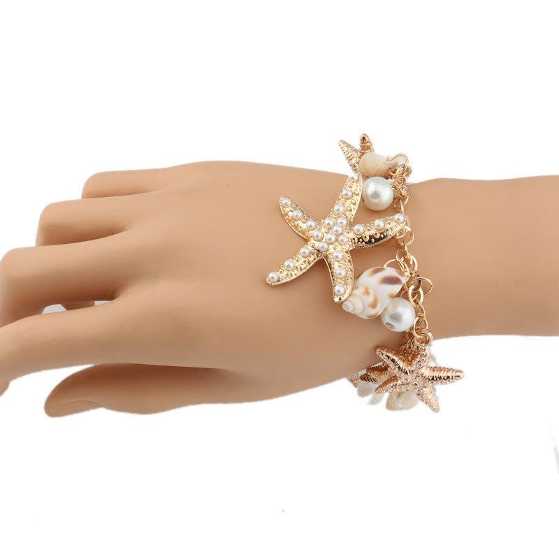 Starfish and Shells Charm Bracelet