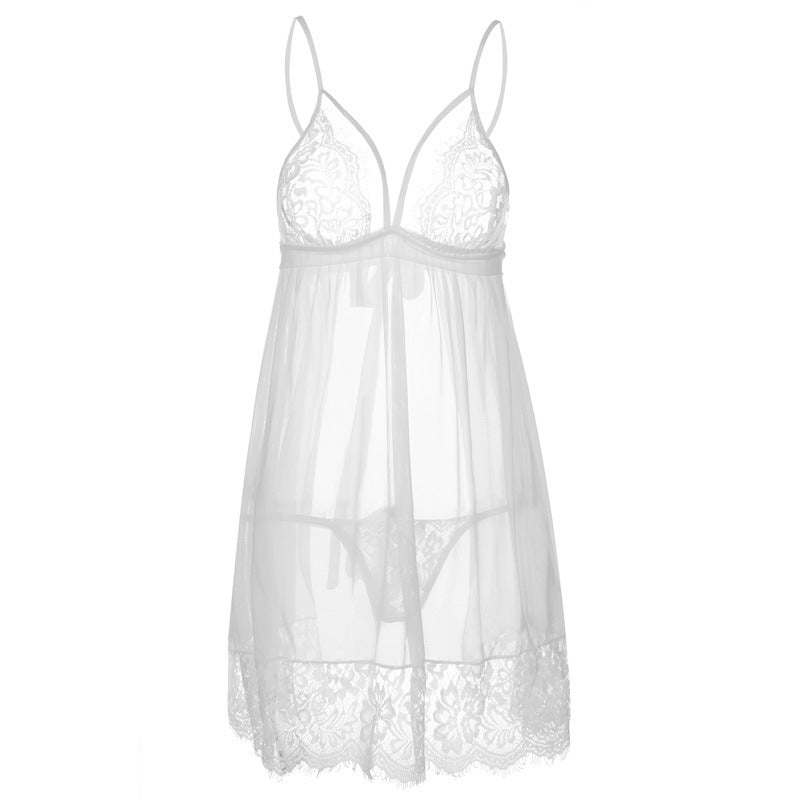 Lacy Cage Strap Babydoll Nightie Set