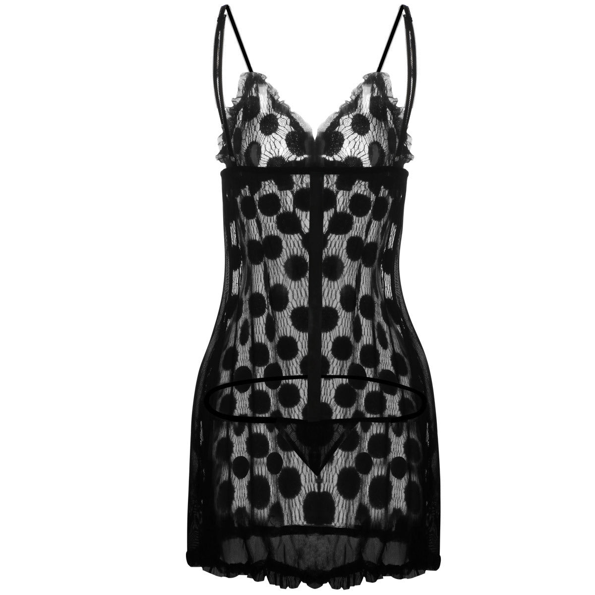 Peekaboo Polka Dot Babydoll Nightie