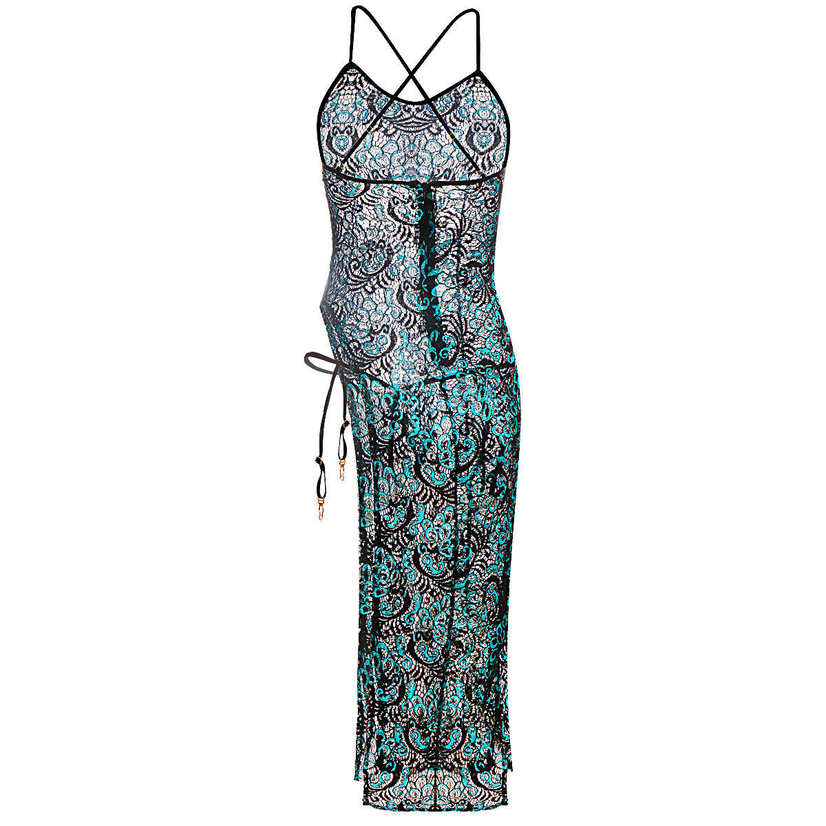 Scaly Lace Half Leg Lingerie Gown