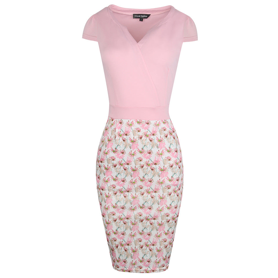 Floral Notch Neck Sheath Dress