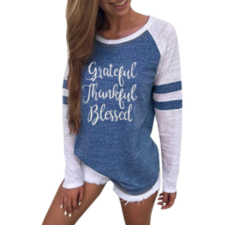 Grateful Thankful Blessed Raglan Tee