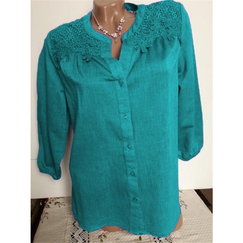 Blusa abbotteri da ricamo in pizzo