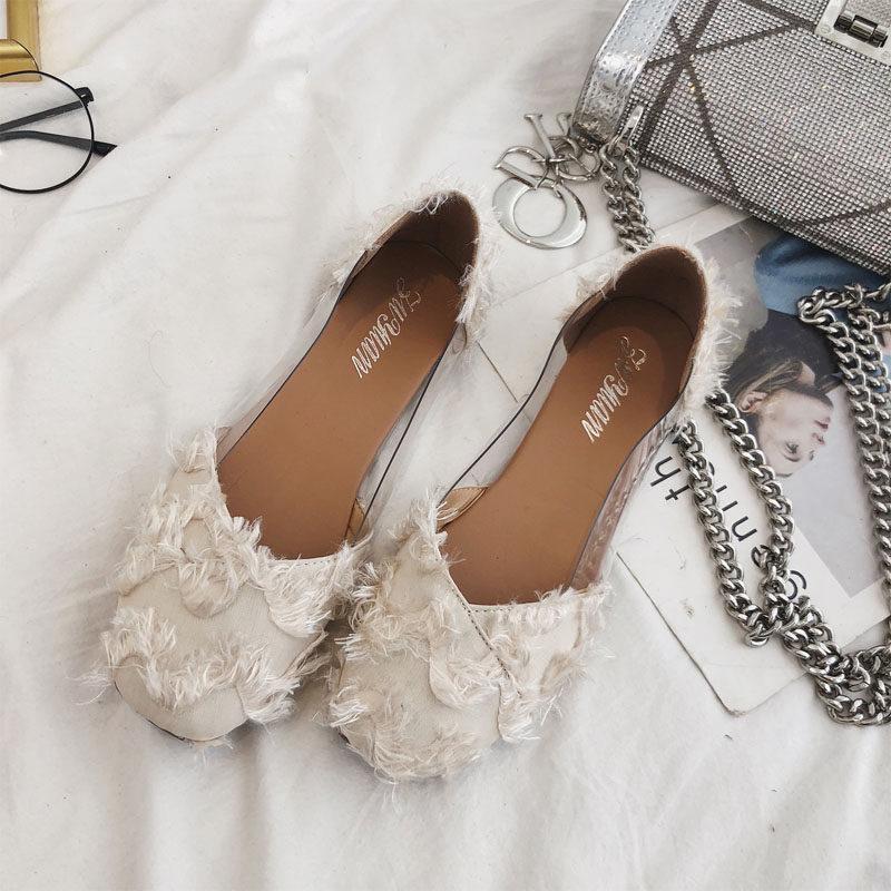 Fringe Fringy Frenzy Transparent Fashion Flats