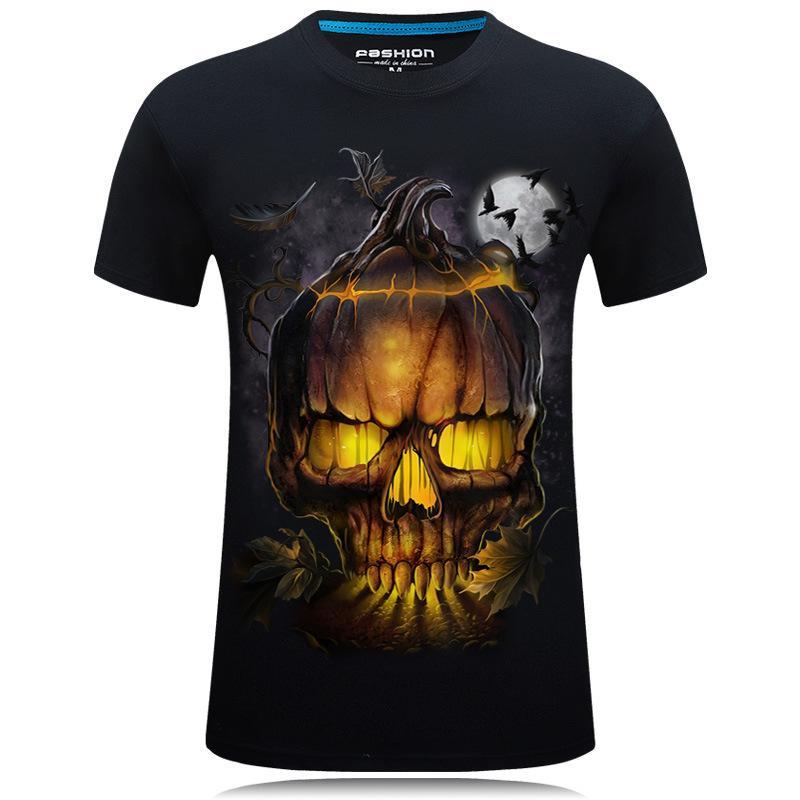 Chemise de crâne de citrouille Halloween maléfique