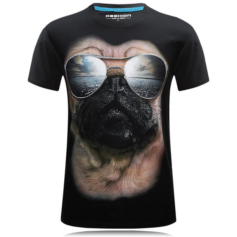 Pug avec des nuances Shirt idiot Face