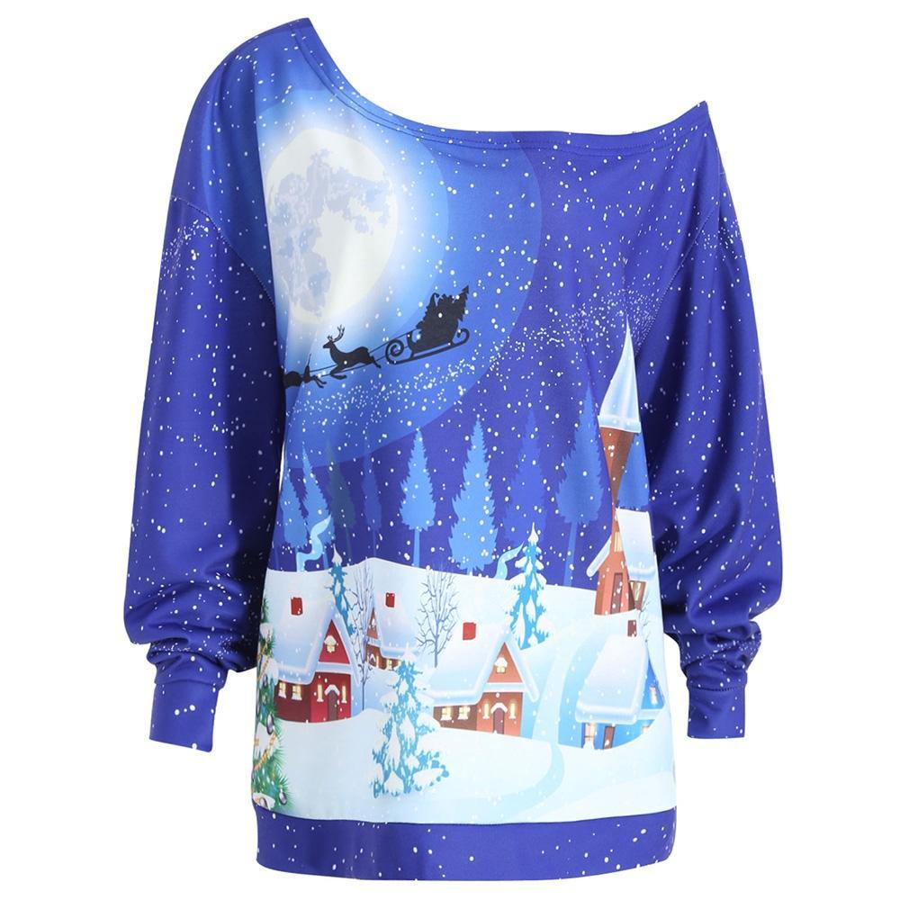 Plus size kerstdoorsnijwerk sweatshirt