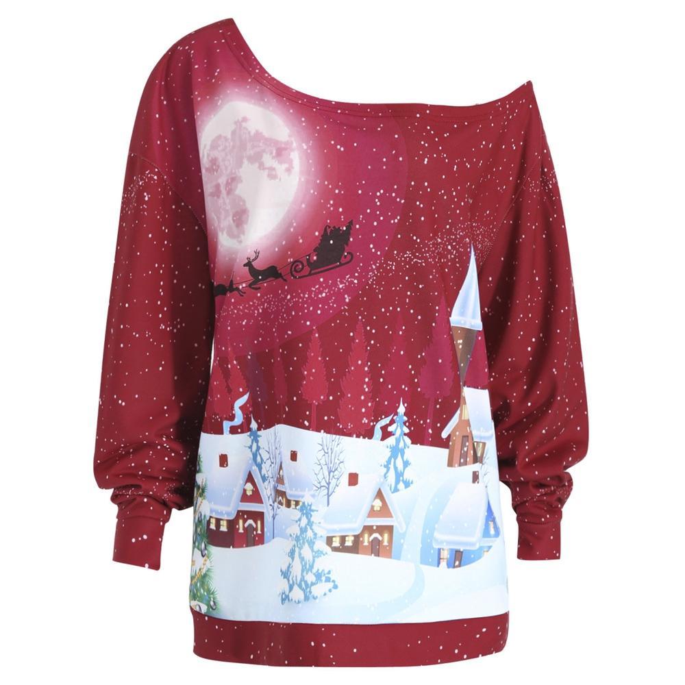 Plus size kerstdoorsnijwerk sweatshirt