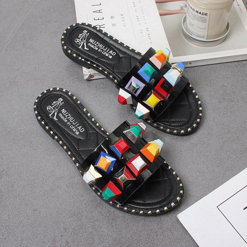 Daisy Dot Slip On Slider Sandals - Theone Apparel