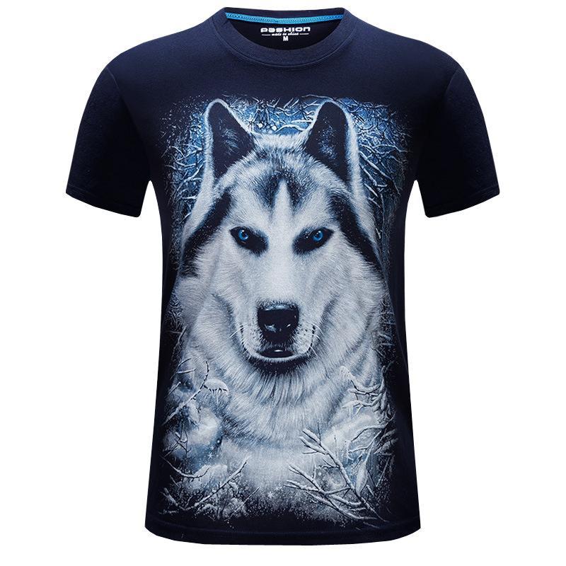 Camisa con gráfico de lobo blanco como la nieve